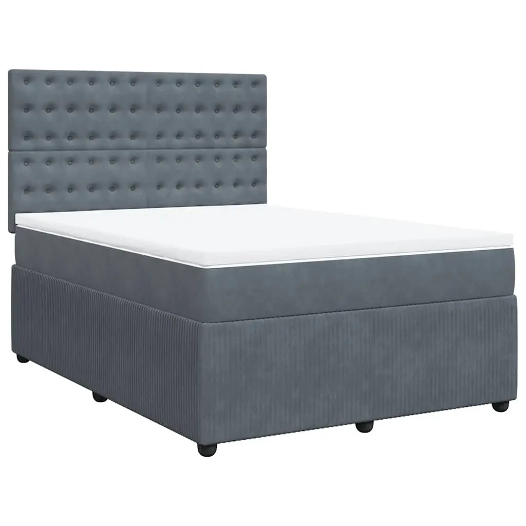 Box Spring Bed with Removable Mattress Topper