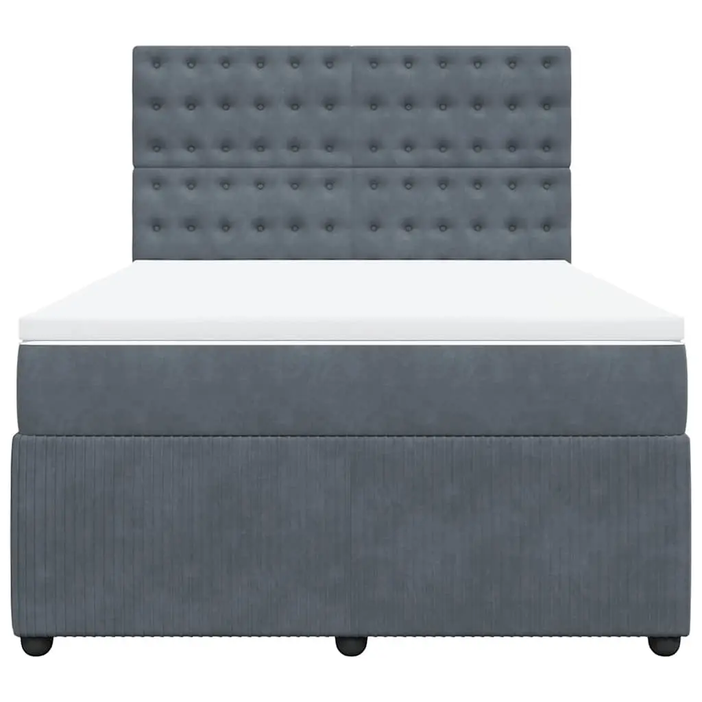 Box Spring Bed with Removable Mattress Topper