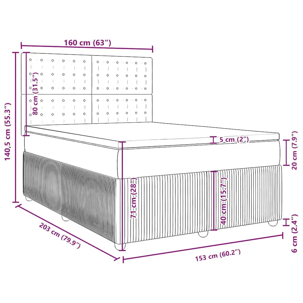 Queen Box Spring Bed Pocket Spring Mattress Adjustable Headboard Grey