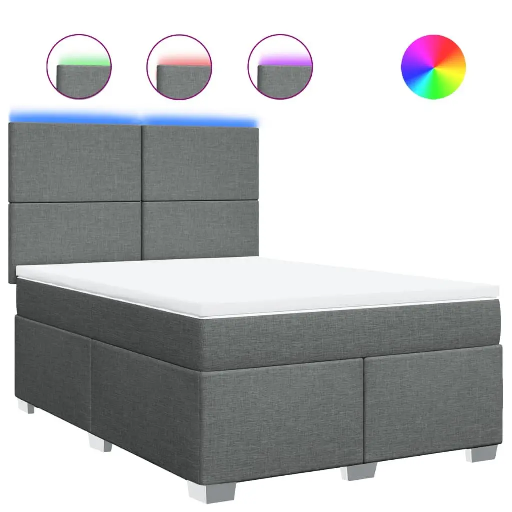 Grey Queen Box Spring Bed for Restful Nights