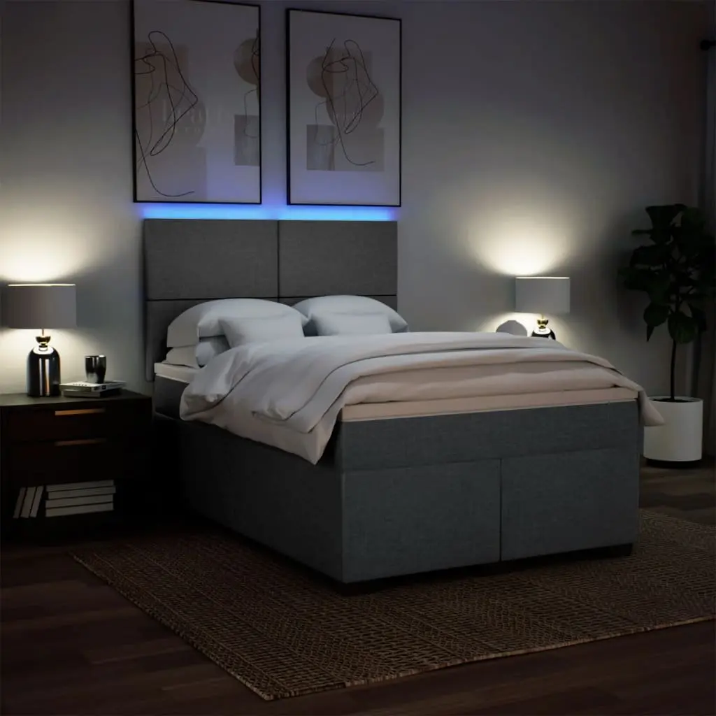 Grey Queen Box Spring Bed for Restful Nights
