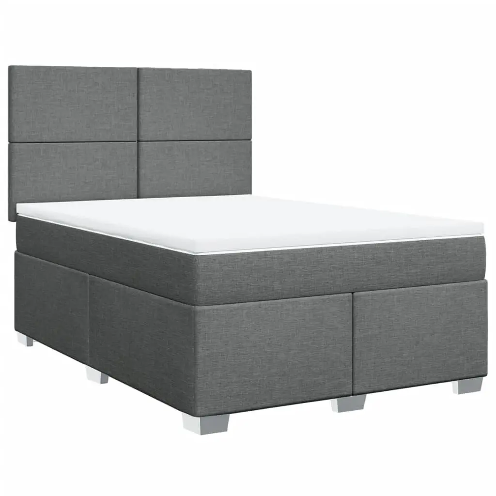Grey Queen Box Spring Bed for Restful Nights
