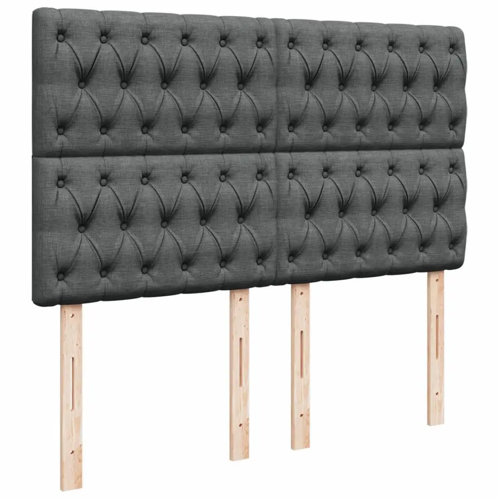 Queen Box Spring Bed with Pocket Mattress LED Lights Adjustable Headboard Grey