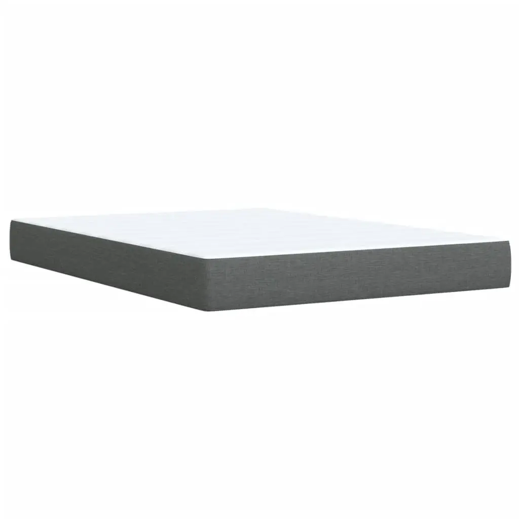 Queen Box Spring Bed with Pocket Mattress LED Lights Adjustable Headboard Grey