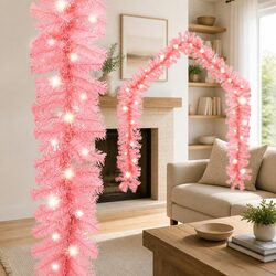Warm and Reliable Christmas Garland with Integrated Lights