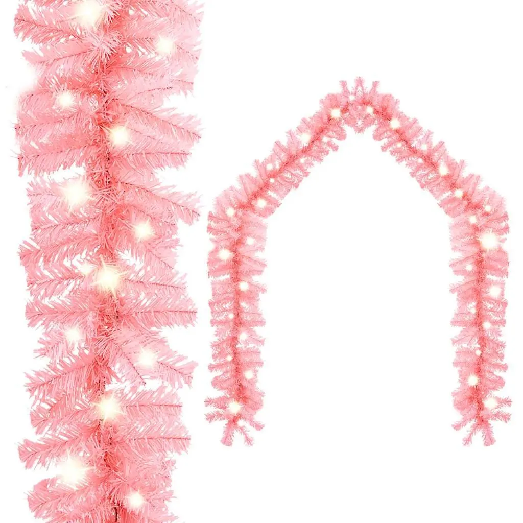 LED Christmas Garland 20m Pink Indoor Outdoor Holiday Decoration