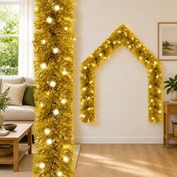 Warm Gold LED Christmas Garland - 5m Long