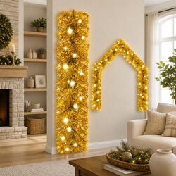 Affordable Warmth: 10m Gold Christmas Garland with LEDs