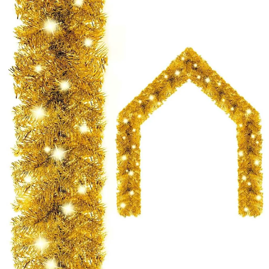 LED Light Christmas Garland 10m Gold Holiday Decoration for Indoor Outdoor Use