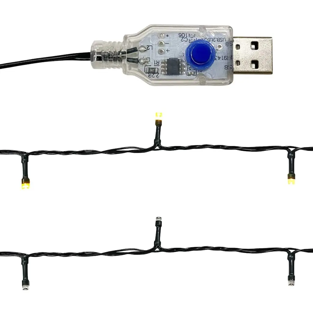 LED Light Christmas Garland 10m Gold Holiday Decoration for Indoor Outdoor Use