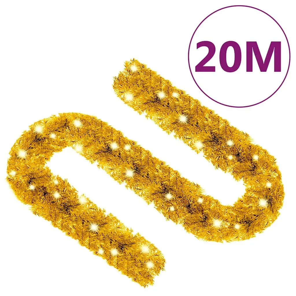 Christmas Garland 20m LED Lights Gold Holiday Decoration Indoor Outdoor Drapes