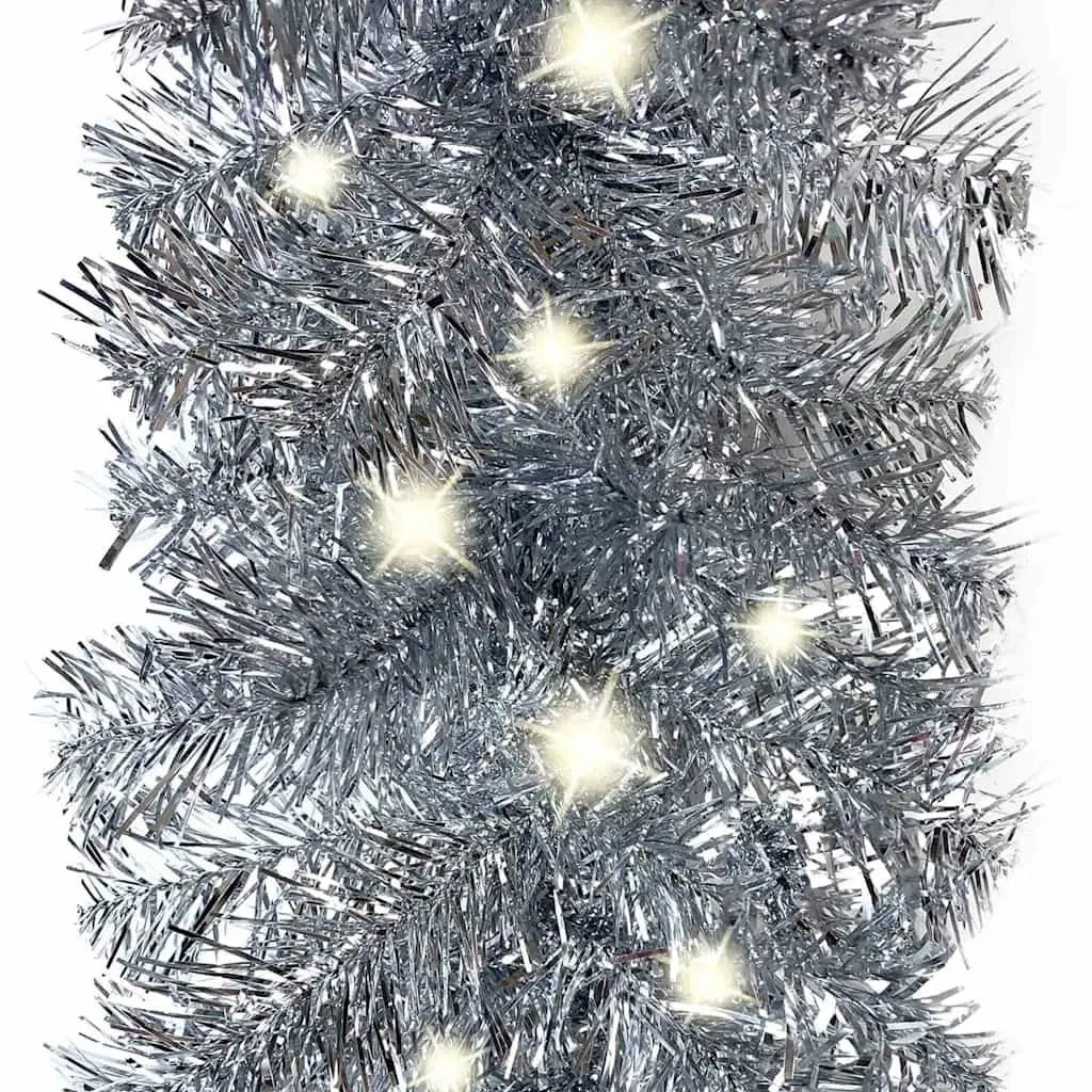 LED Christmas Garland Silver 10m Holiday Decoration Suitable for Home Stair Window