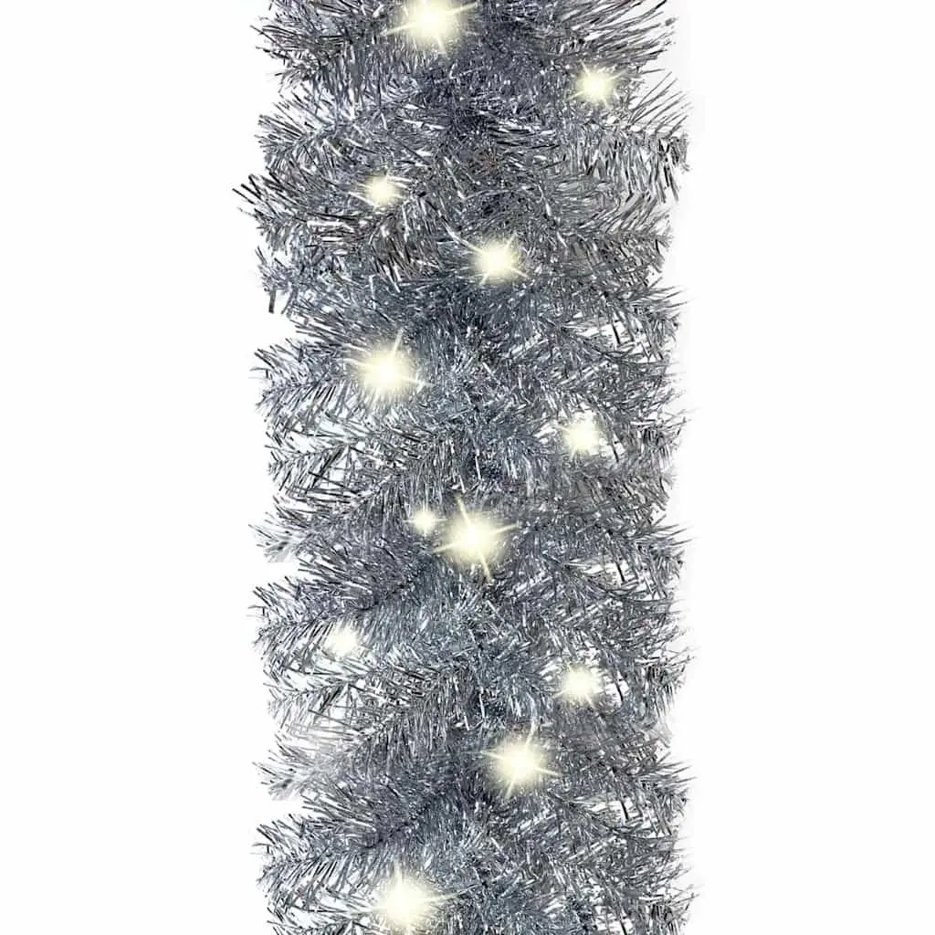 LED Christmas Garland Silver 10m Holiday Decoration Suitable for Home Stair Window