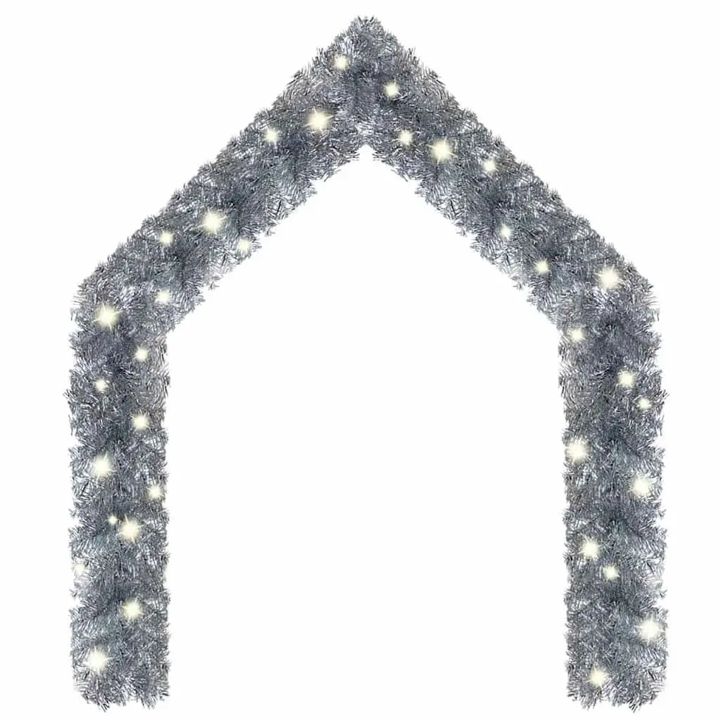 LED Christmas Garland Silver 20m Holiday Decoration for Stair Window Wall Ceiling