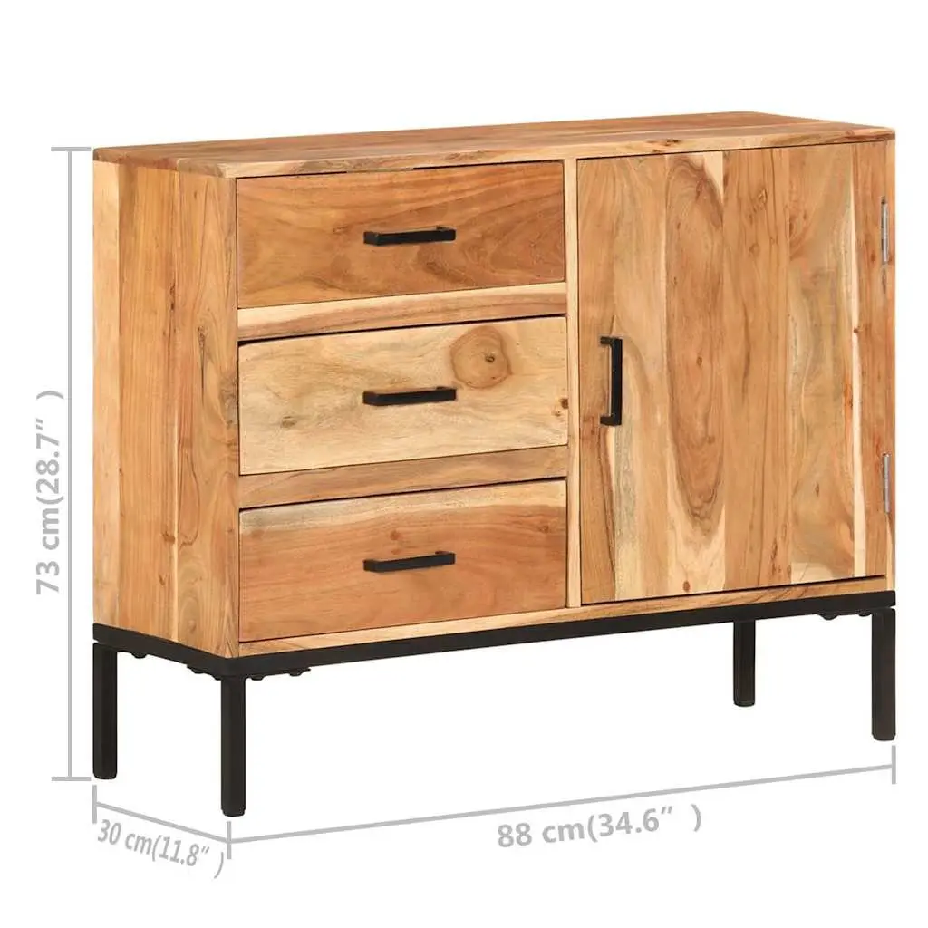 Sideboard Cabinet 88x30x73cm Brown Solid Acacia Wood Storage Furniture with