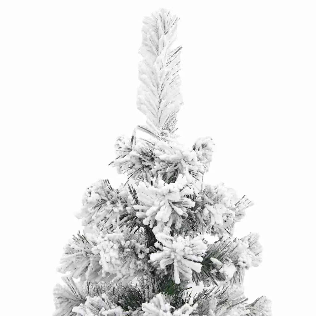 Slim Artificial Christmas Tree Flocked Snow Green 120cm Indoor Outdoor