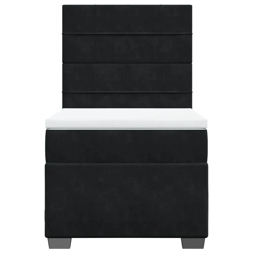 King Single Box Spring Bed with Soft Velvet and LED Lights