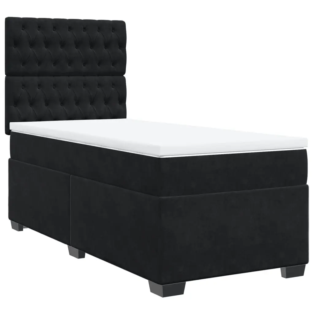 King Single Bed with LED Lights & Velvet Finish