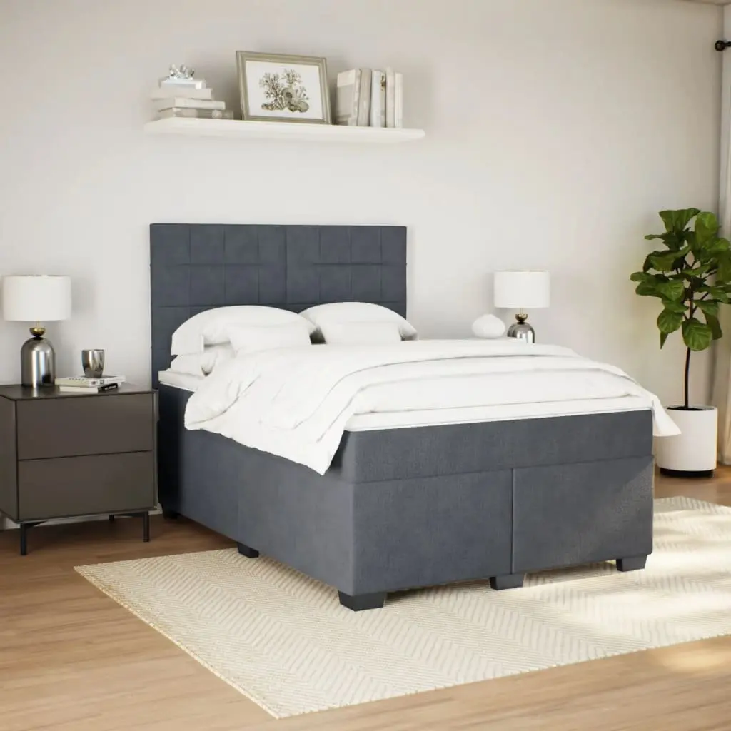 Box Spring Bed Double with Pocket Spring Mattress LED Lights Adjustable