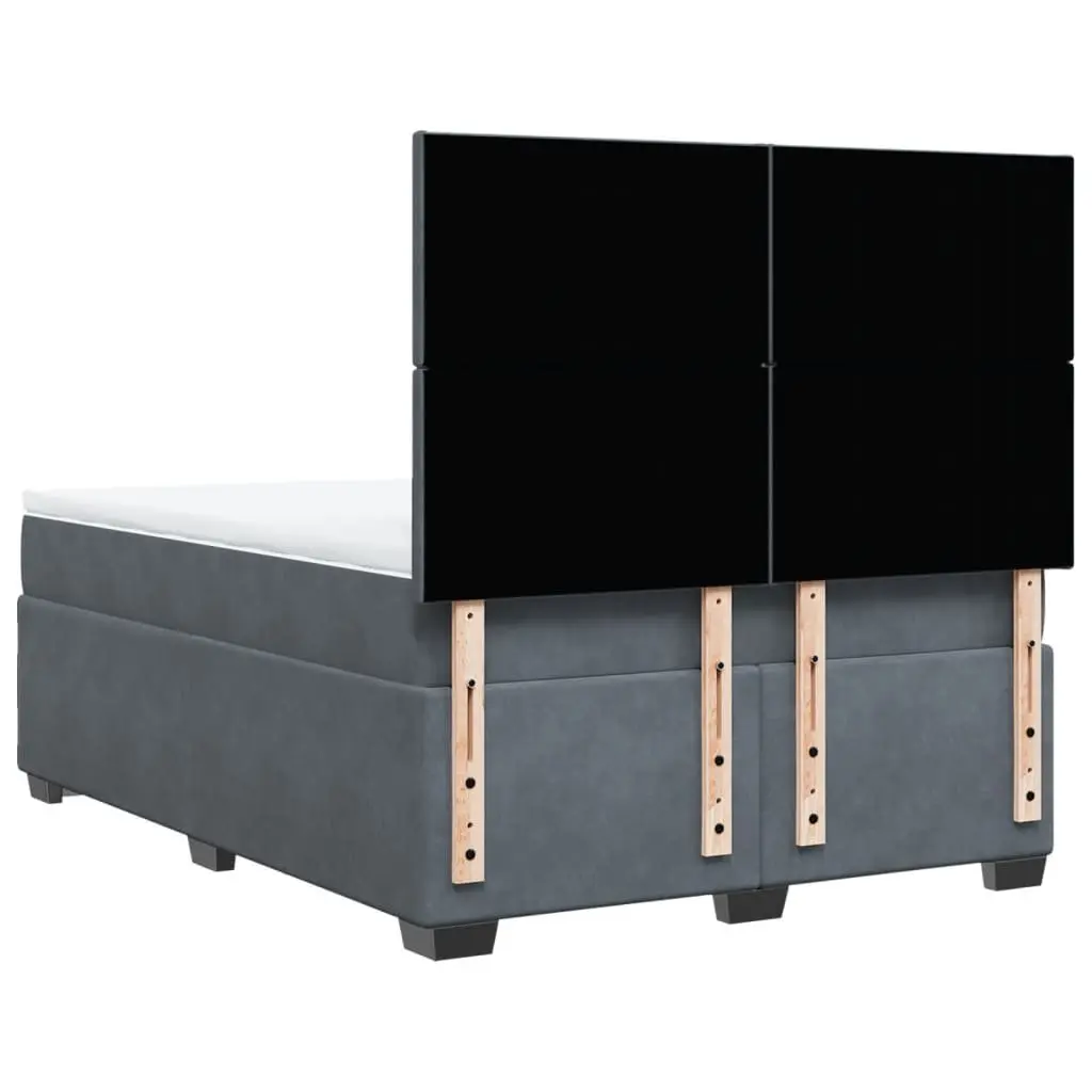 Grey Velvet Queen Box Spring Bed for Restful Nights