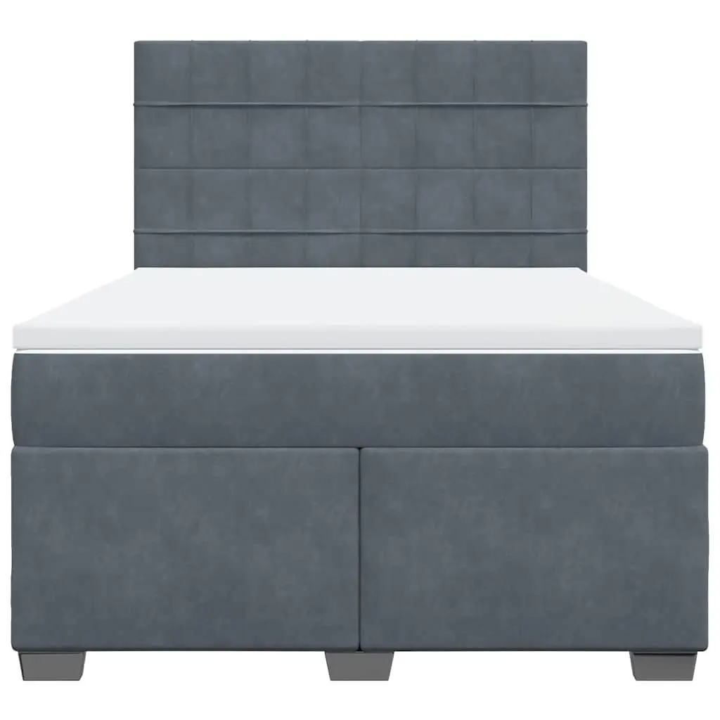 Queen Box Spring Bed with Pocket Spring Mattress LED Lights Adjustable Headboard