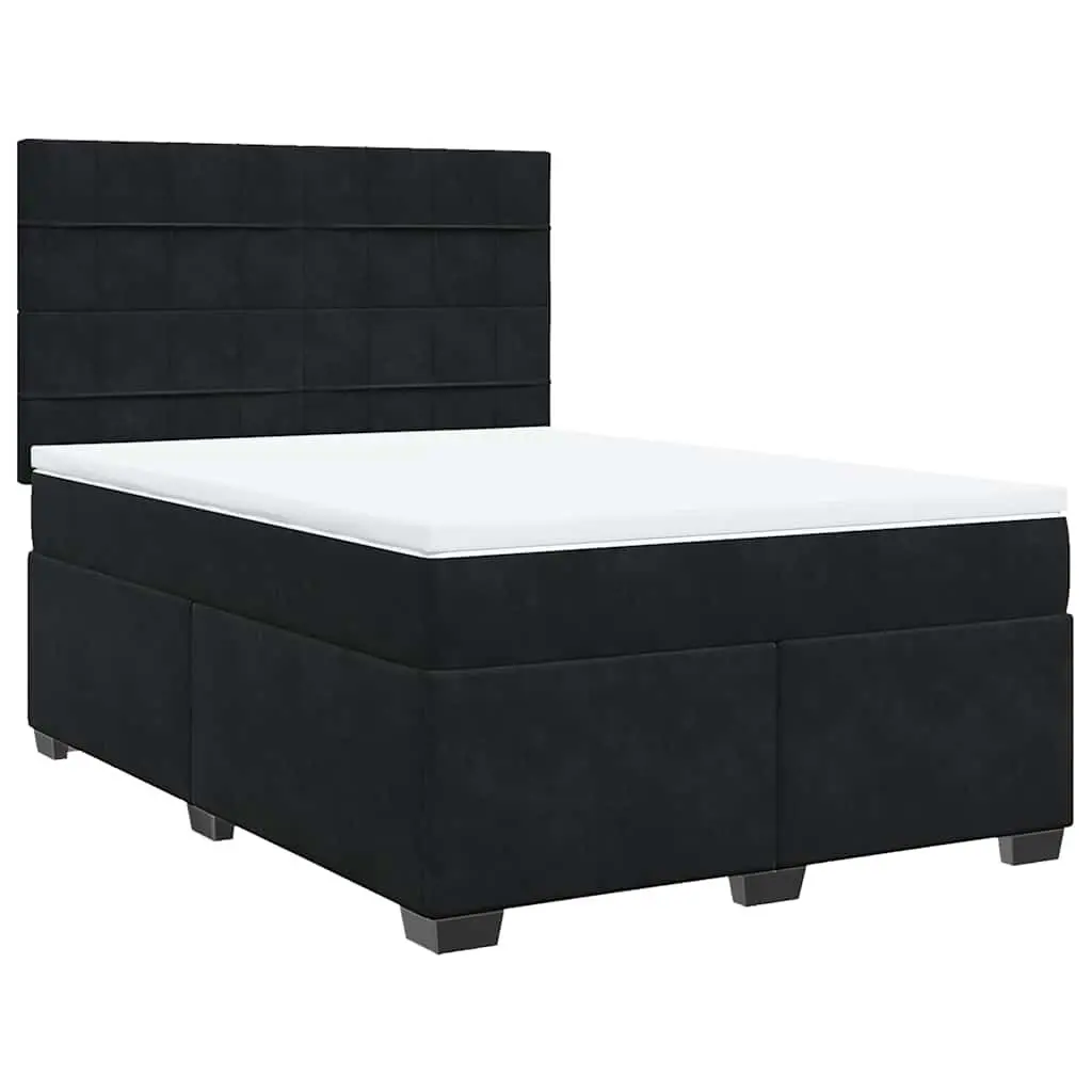 Queen Box Spring Bed with Pocket Spring Mattress LED Lights Adjustable Headboard