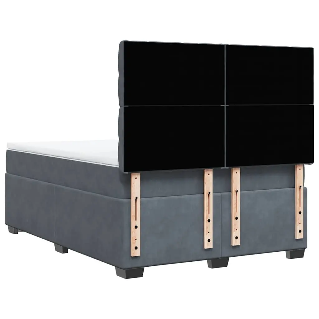 Queen Box Spring Bed with Pocket Sprung Mattress LED Lights Adjustable Headboard