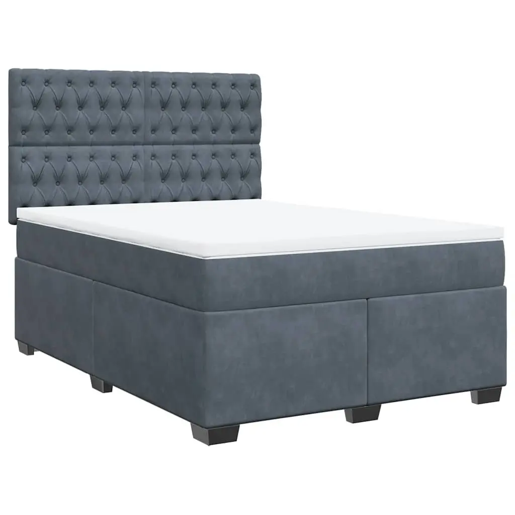 Queen Box Spring Bed with Pocket Sprung Mattress LED Lights Adjustable Headboard