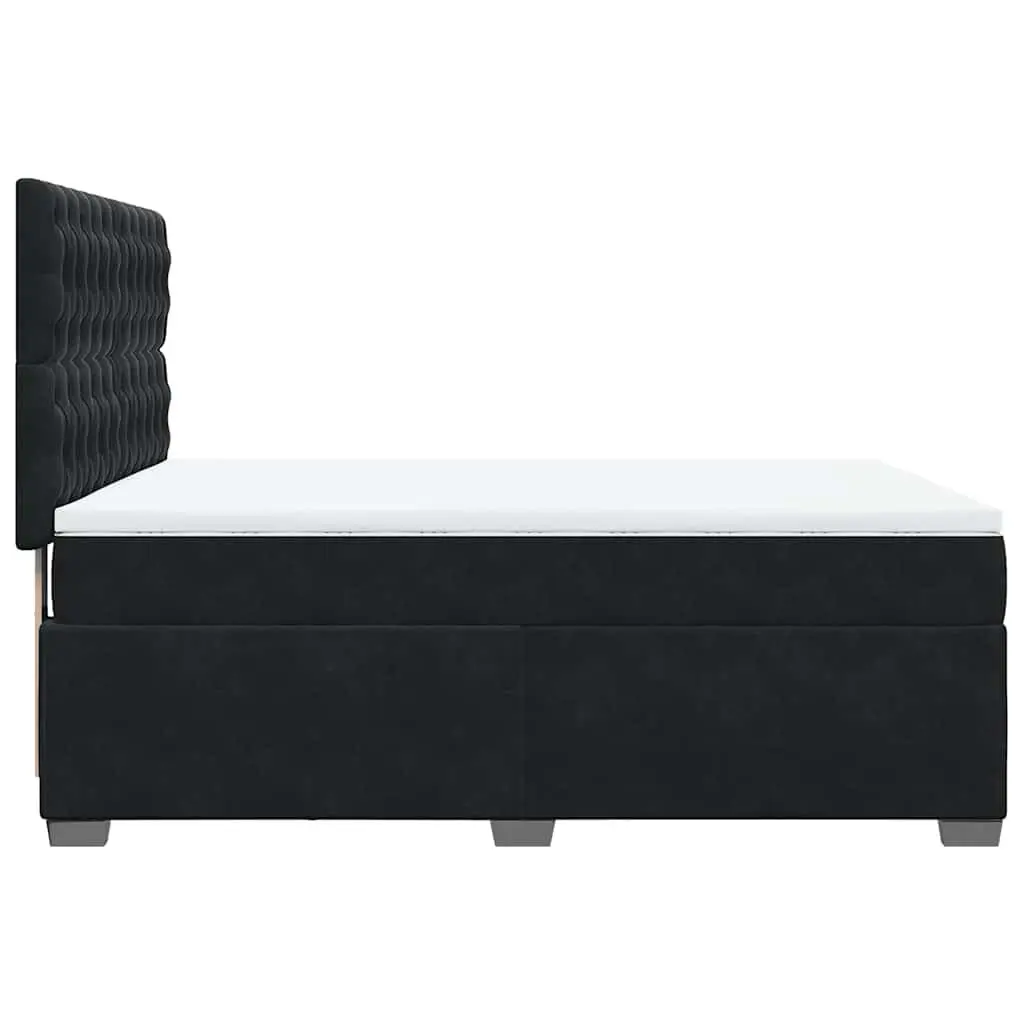 Queen Size Box Spring Bed Pocket Spring Mattress Adjustable Headboard LED Lights Black