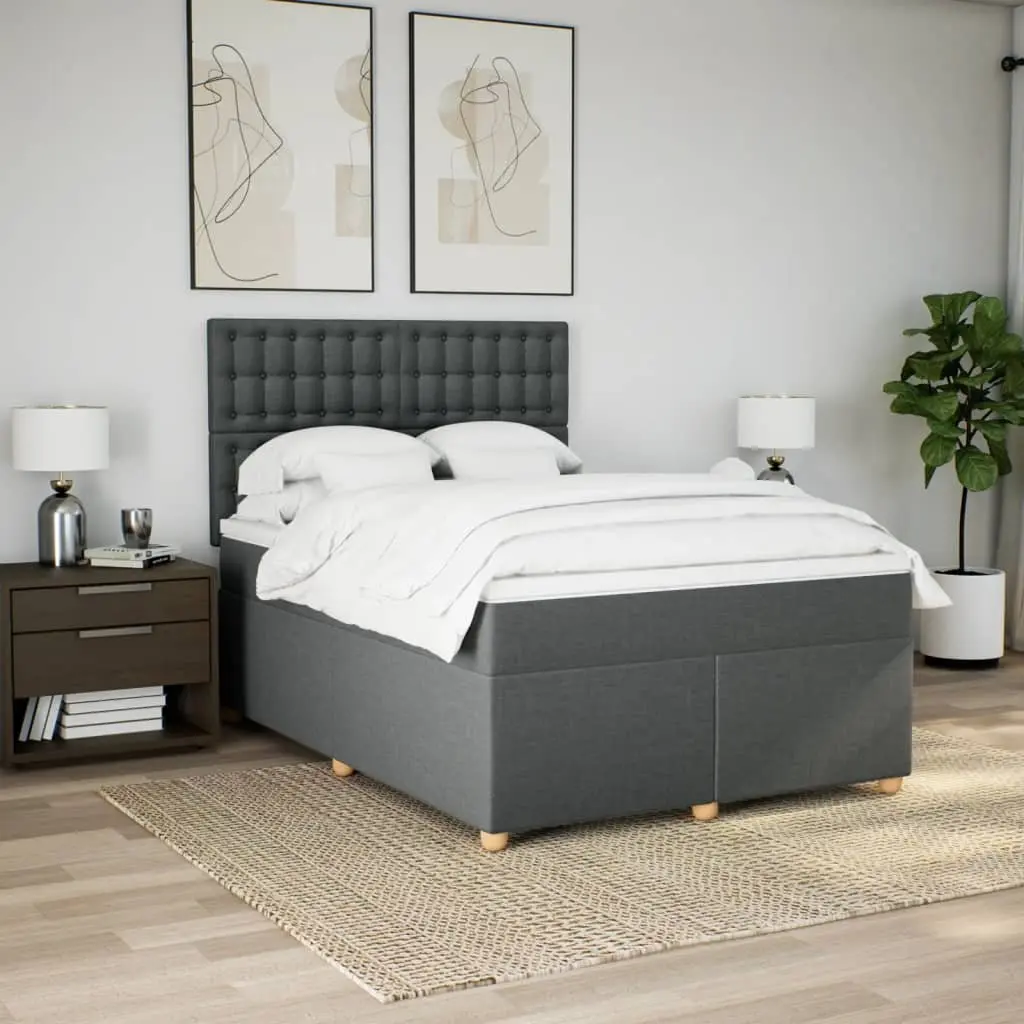 Queen Box Spring Bed with LED Lighting