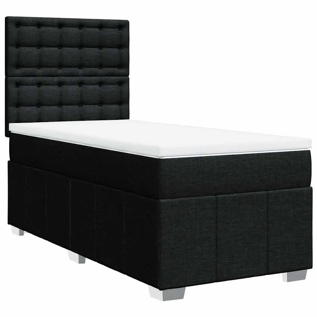 Box Spring Bed Pocket Mattress King Single Adjustable Headboard LED Black