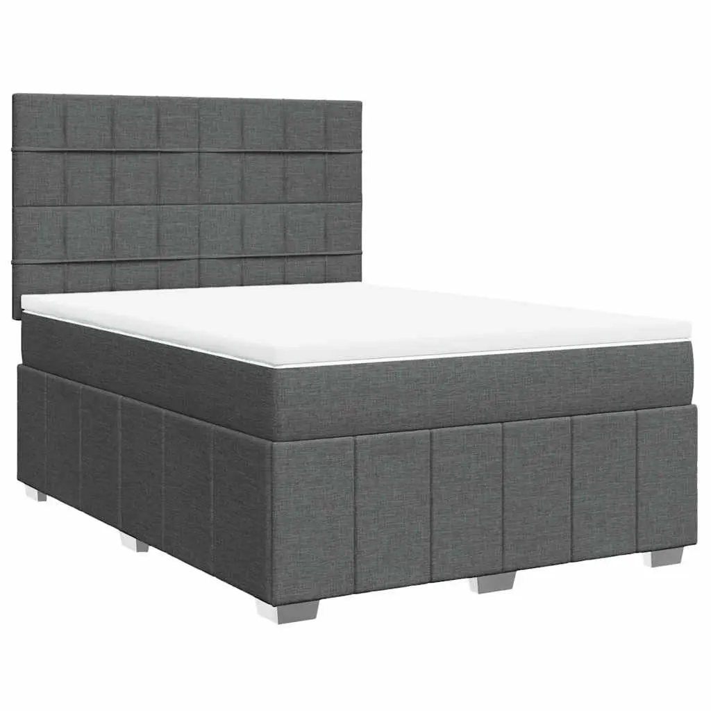 Queen Box Spring Bed Pocket Spring Mattress Height Adjustable Grey