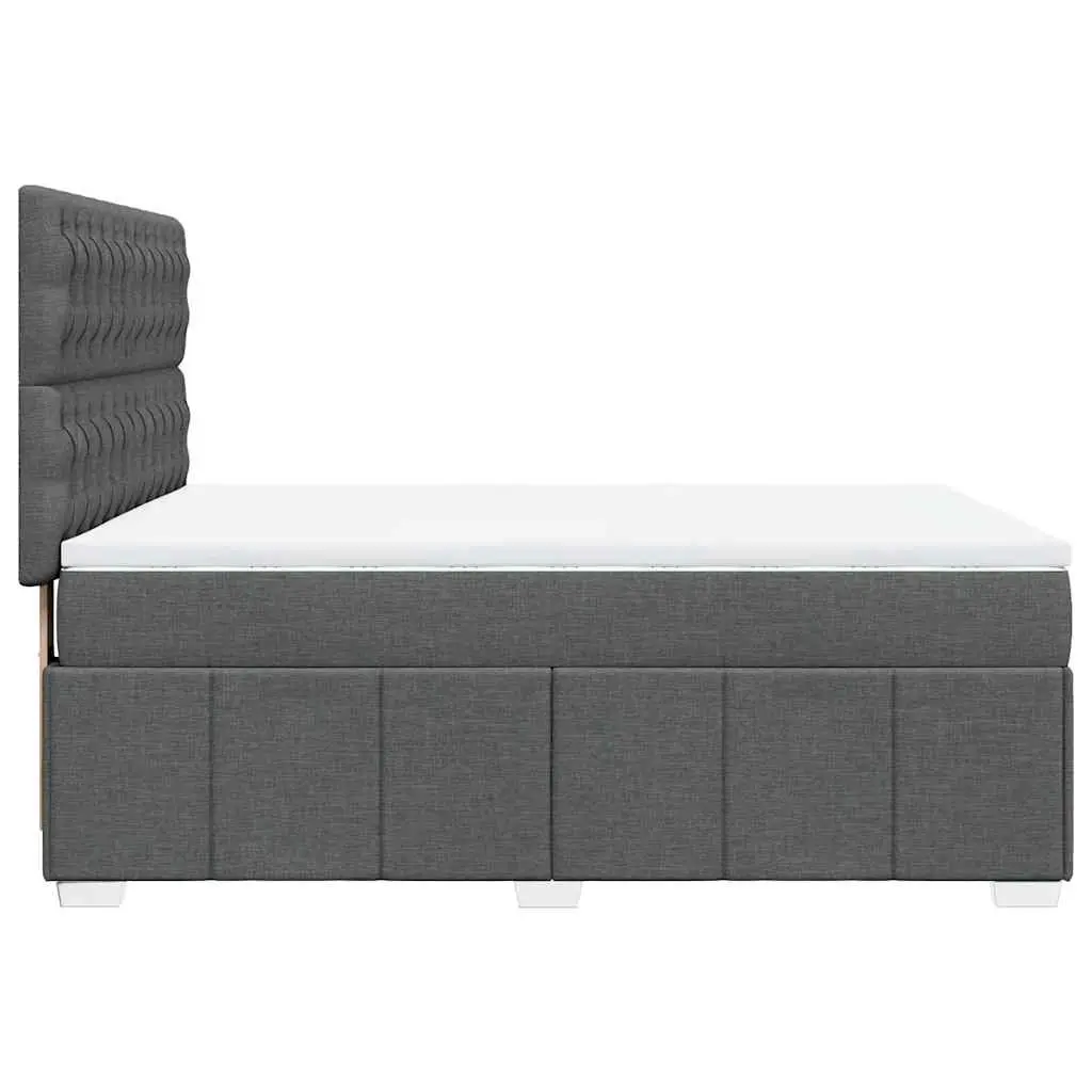 Queen Box Spring Bed with Pocket Mattress LED Lights Adjustable Headboard Grey