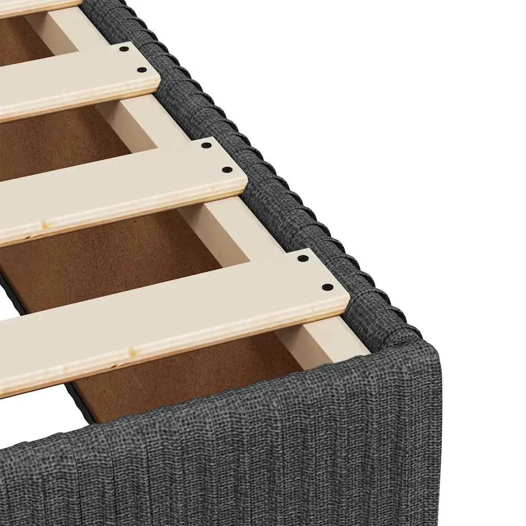 Queen Box Spring Bed with Pocket Spring Mattress LED Lights Grey Fabric Frame