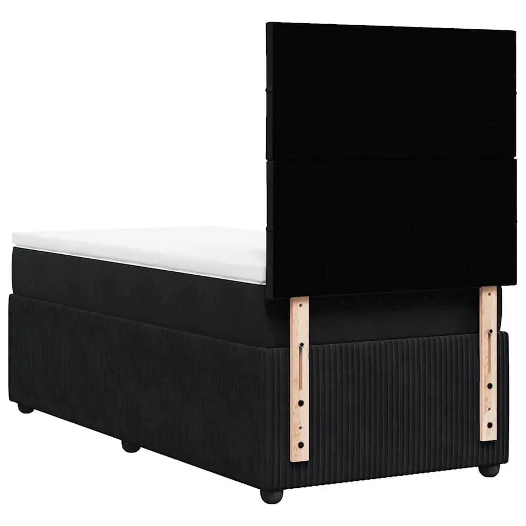 Box Spring Bed King Single Adjustable Headboard Pocket Spring Mattress Black Velvet