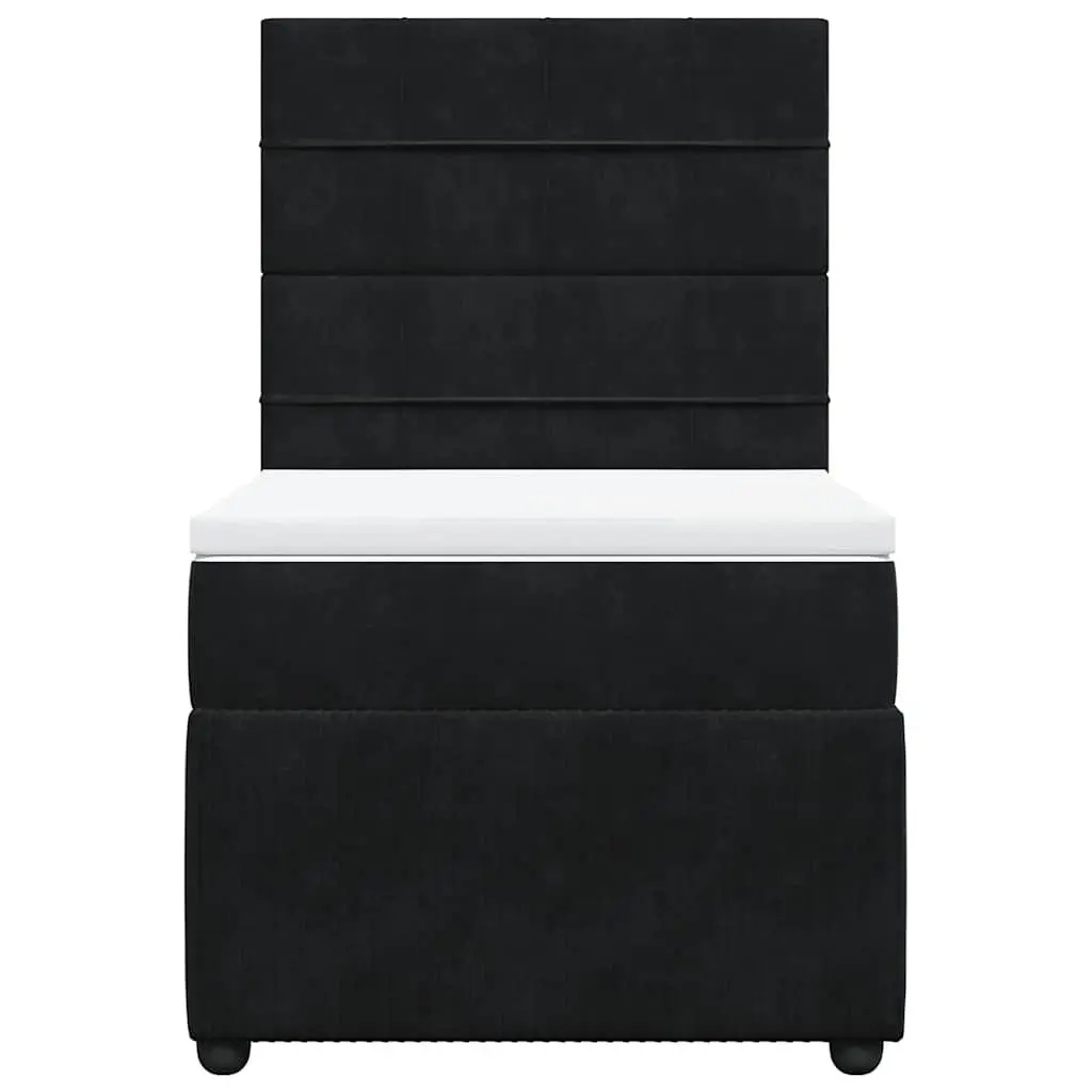 Box Spring Bed King Single Adjustable Headboard Pocket Spring Mattress Black Velvet