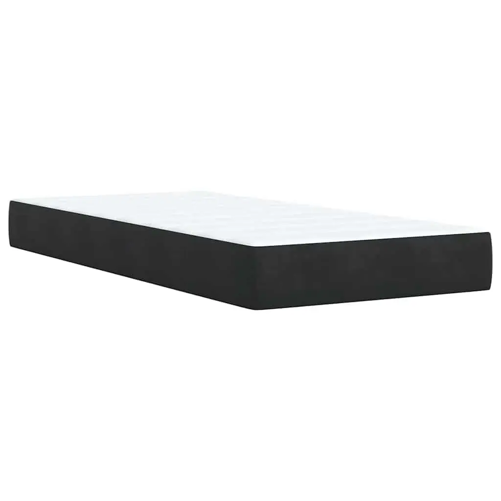 Box Spring Bed King Single Adjustable Headboard Pocket Spring Mattress Black Velvet