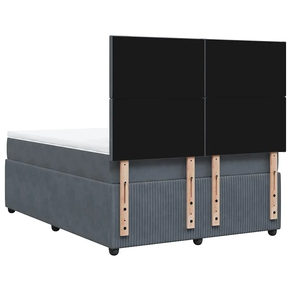 Double Box Spring Bed with Pocket Spring Mattress LED Lights Adjustable