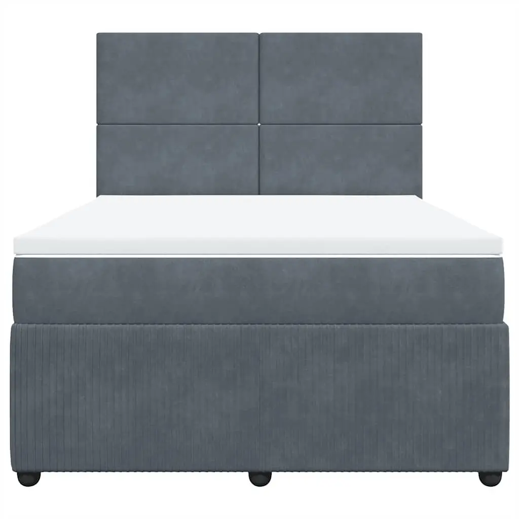 Double Box Spring Bed with Pocket Spring Mattress LED Lights Adjustable