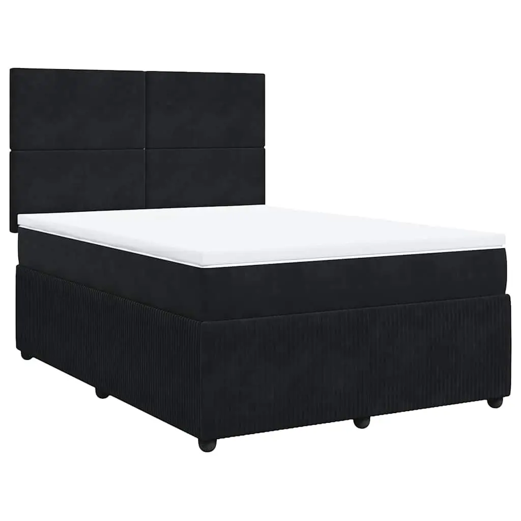 Box Spring Bed with Pocket Spring Mattress and Custom LED Lights