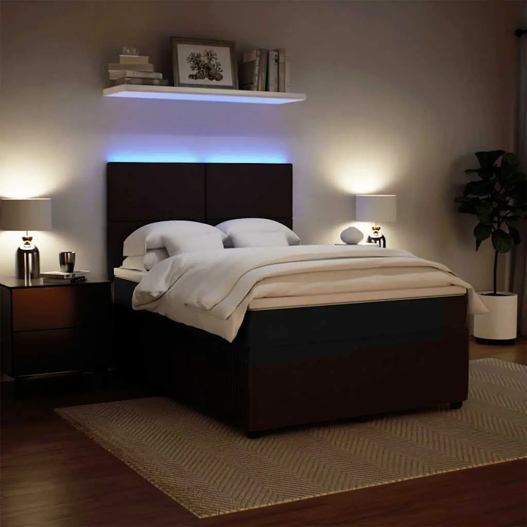 Box Spring Bed with Pocket Spring Mattress and Custom LED Lights