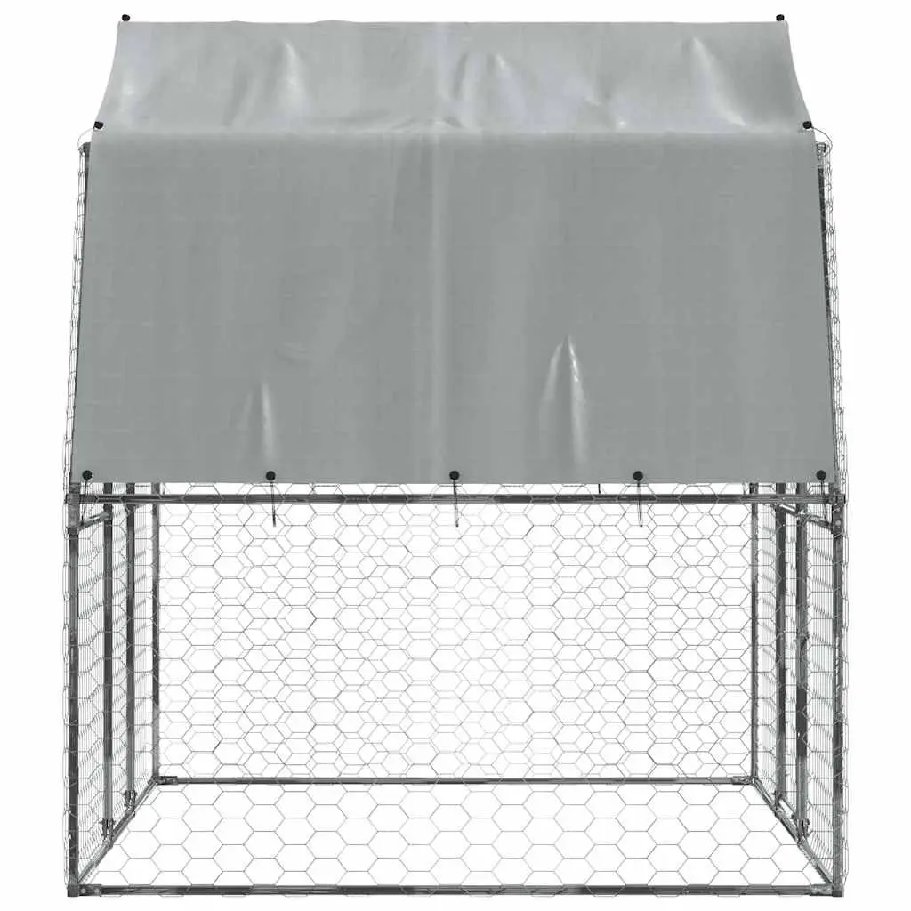 Dog Cage Outdoor Kennel Galvanised Steel Mesh Pen Silver
