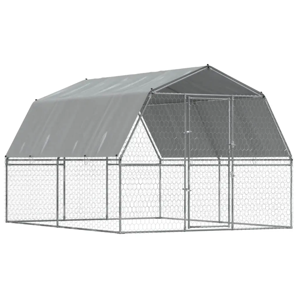 Dog Cage Outdoor Kennel Galvanised Steel Mesh Silver