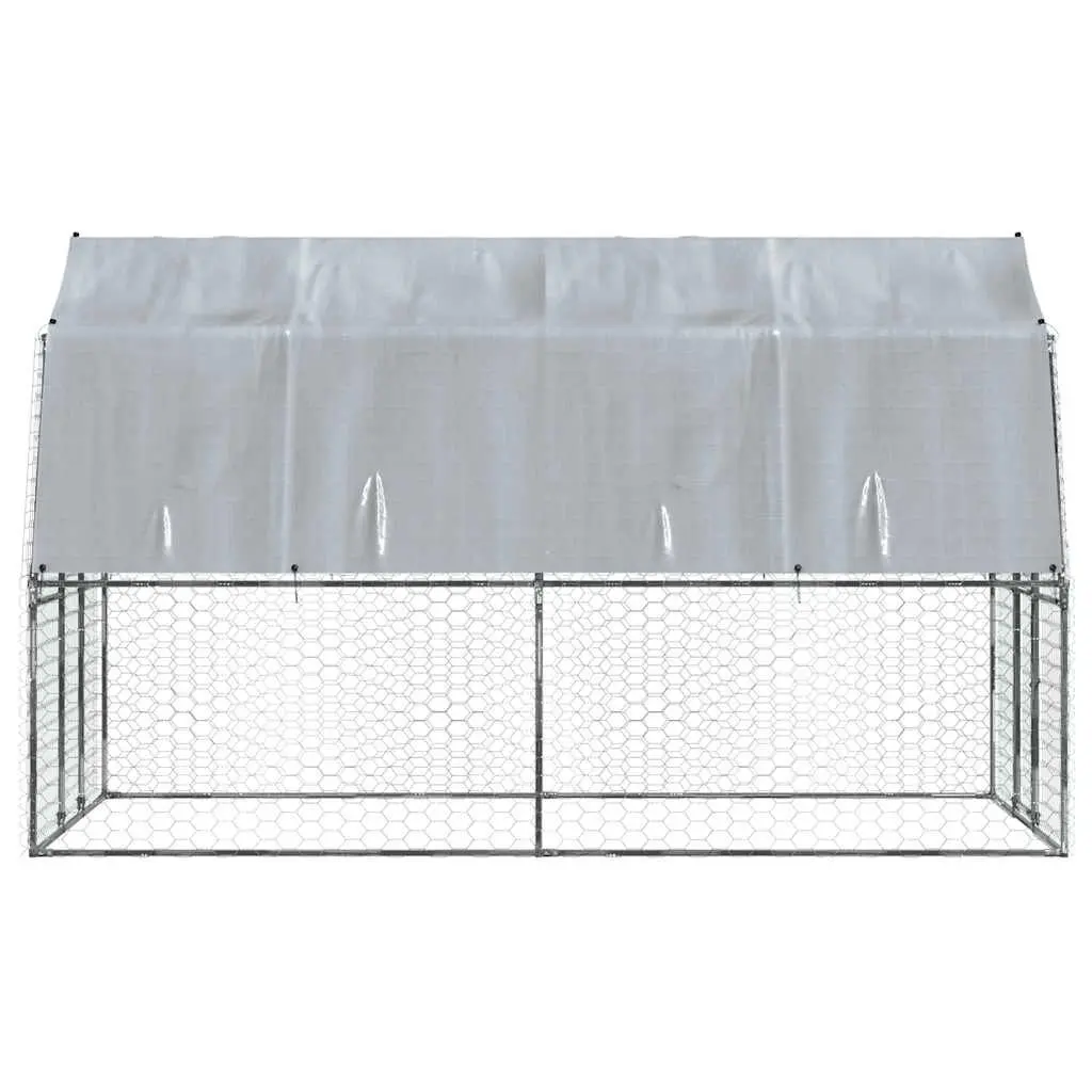 Dog Cage Outdoor Kennel Galvanised Steel Mesh Silver