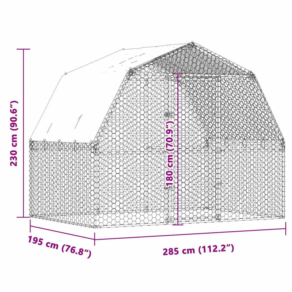 Chicken Cage with Roof and Door Outdoor Enclosure for Hens Ducks Small Animals