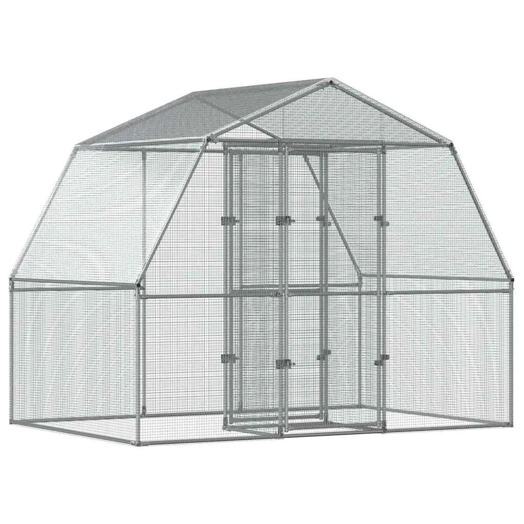 Large Bird Cage Silver Galvanised Steel Outdoor Indoor Aviary Mesh