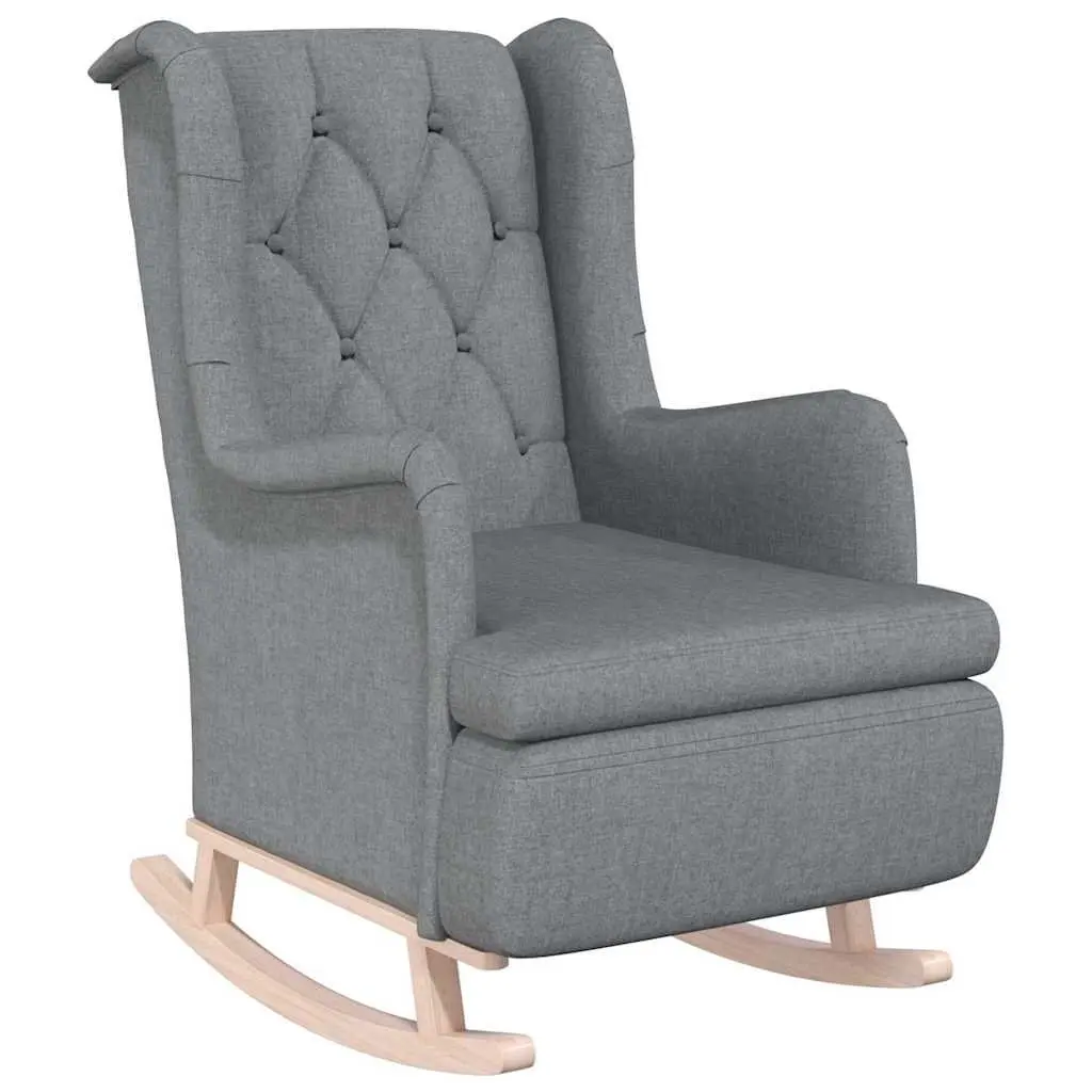 Grey Fabric Upholstered Rocking Armchair Padded Foam Living Room