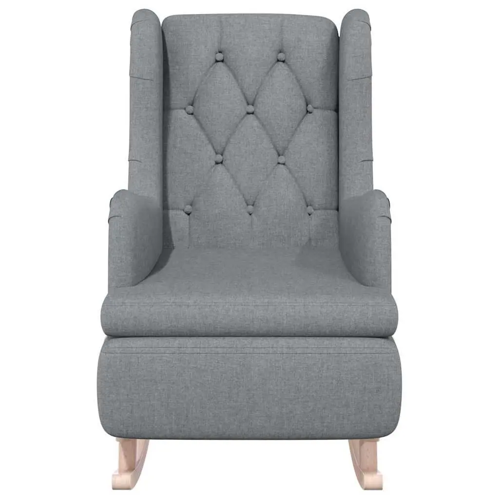 Grey Fabric Upholstered Rocking Armchair Padded Foam Living Room