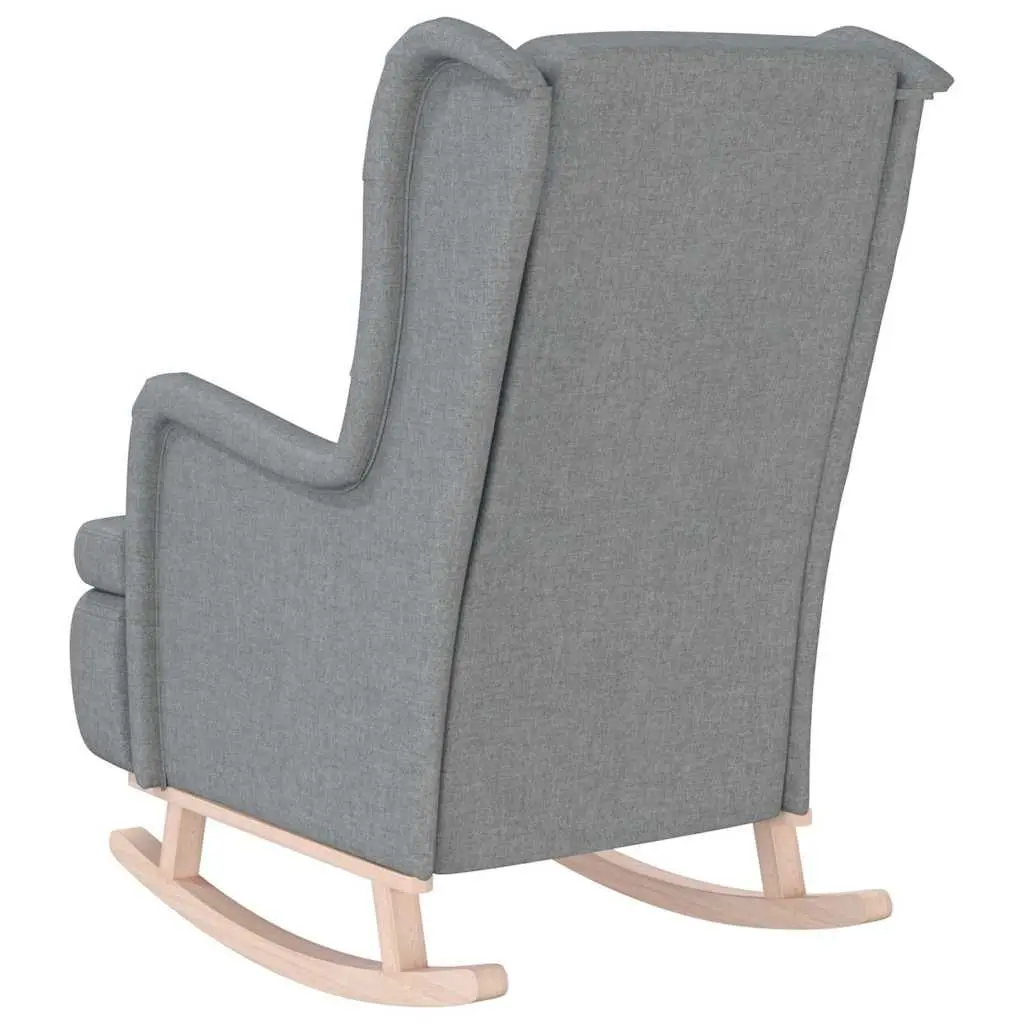 Grey Fabric Upholstered Rocking Armchair Padded Foam Living Room