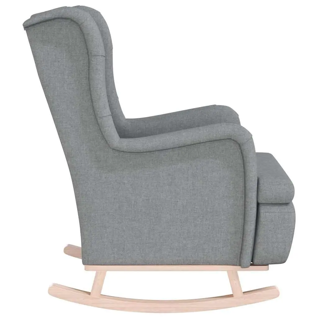 Grey Fabric Upholstered Rocking Armchair Padded Foam Living Room